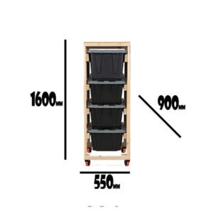 1 Row 4 Container shelving