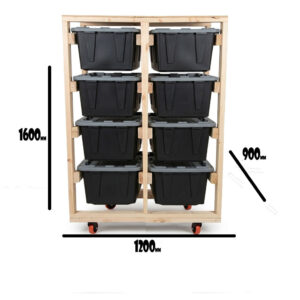 2 Row 8 Container Shelfing