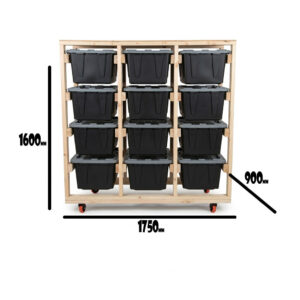 3 Row 12 Container shelving