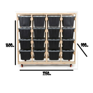 4 Row 16 Container shelving