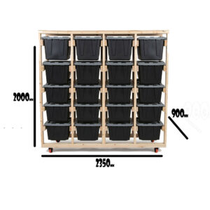 4 Row 20 Container shelving