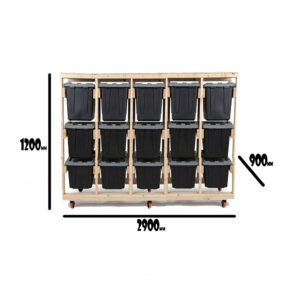 5 Row 15 Container shelving