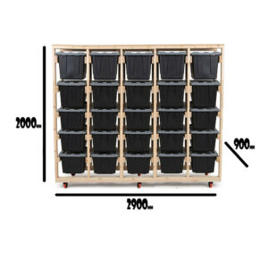 5 Row 25 Container shelving